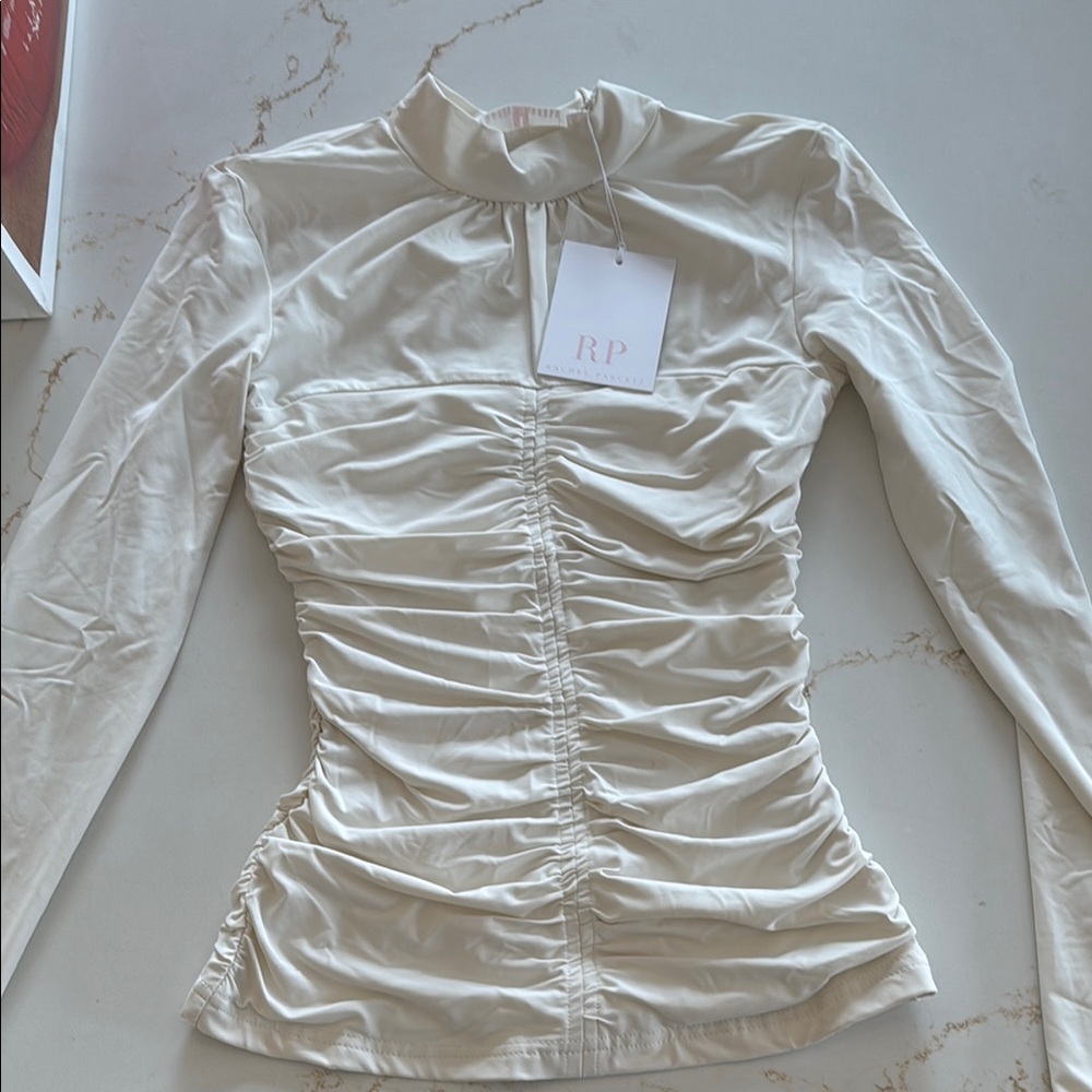 Cream Ruched Women's Top